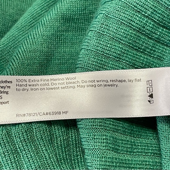 EILEEN FISHER Regenerative Wool Merino Jersey Turtleneck Top in Seaglass - Picture 9 of 11